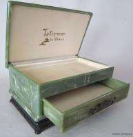 Old TALISMAN by DELTAH DRAGON JEWELRY BOX Jadite Green Celluloid Early 