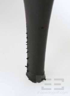 Christian Louboutin Black Leather & Red Peep Toe Platform Heels Size 