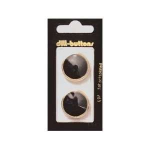  Dill Buttons 23mm Shank Black 2 pc (6 Pack)