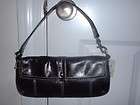 NWT Fossil Glazed Clutch Wallet Wristlet Black Leather Handbag
