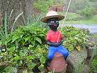 black fishing boy concrete statue pond lawn jockey  