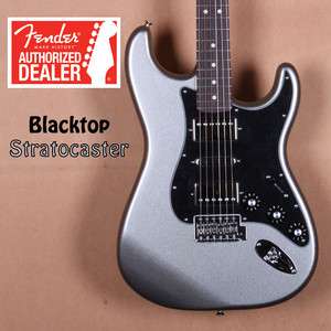 Fender Blacktop HSH Stratocaster Titanium Silver Strat Electric Guitar 