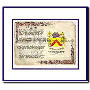  Boulton Coat of Arms/ Family History Wood Framed