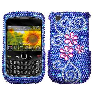   Flower Rhinestone Bling Hard Case Cover Blackberry Curve 9300 9330 3G