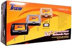 Package Tview T719DVPL BK 7 Headrest Monitors Dual DVD/USB/Games+2 