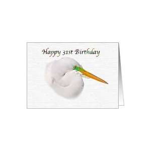  31st Birthday Day Card with Great Egret Card Toys & Games