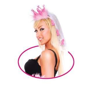 Bundle Bp Fancy Crown With Veil and 2 pack of Pink Silicone Lubricant 