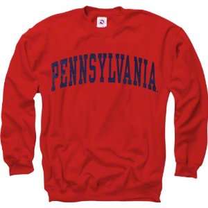 Pennsylvania Quakers Red Arch Crewneck Sweatshirt  Sports 