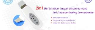 2in1 Skin Scrubber Tapper Ultrasonic Acne Dirt Cleanser Peeling 