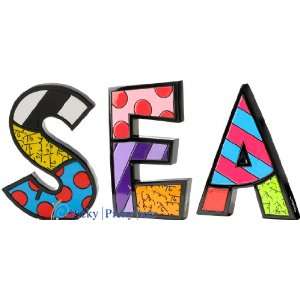 SEA Word Art for Table Top or Wall by Romero Britto