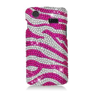   Samsung Captivate i897 Phone Full Bling Stone Hard Case Hot Pink Zebra
