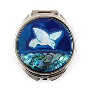   Mother of Pearl and Abalone Inlay of a Bird and Ocean