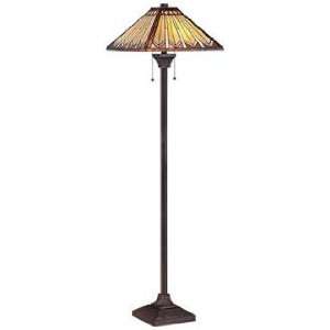  Tanner Mission Tiffany Style Quoizel Floor Lamp