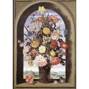   Bouquet in an Arched Window, By Bosschaert Ambrosius 