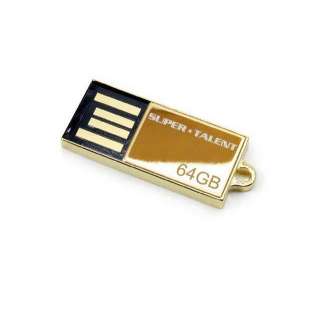 NEW Super Talent Pico C 64GB USB2.0 Flash Drive Gold Limited Edition 