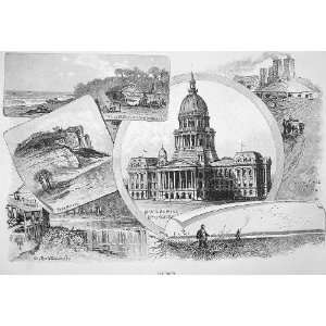 UNITED STATES Views in Illinois State Capitol Springfield Galena Alton 