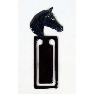   Handpainted Black Ctallion Horse Bookmark (Set Of 12)