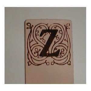  Floral Initial Leather Bookmark Style 2 Letter Z 