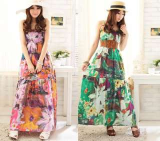 New BOHO Style Womens Casual Exotic Summer Floral Prints Maxi Dress 