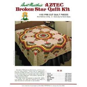  Aunt Marthas Aztec Broken Star Quilt Kit Arts, Crafts 