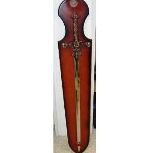  Copper Merlin the Magician Sword with Wooden Plaque 