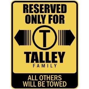     RESERVED ONLY FOR TALLEY FAMILY  PARKING SIGN