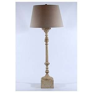  Tall Distressed Finish Spindle Candlestick Table Lamp 