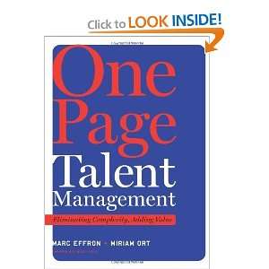  One Page Talent Management Eliminating Complexity, Adding 