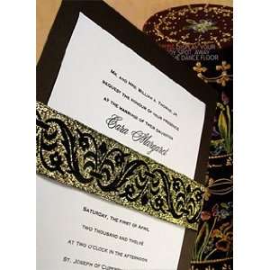  Wedding Invitations Kit Chocolate Brown with Gold French 