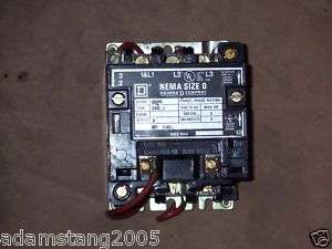 SQUARE D 8536 SBG2 SIZE 0 COIL 120V 5HP CONTACTOR**  