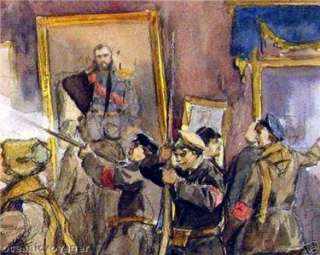 Russian Print REVOLUTION 1917 Czar Nicholas II Russia  