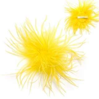   Girls Yellow Feather Alligator Hair Clippie Reflectionz Clothing