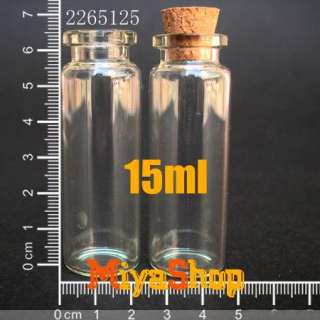 10 1000pcs Clear Glass Bottle Vial Cork 15ml 2265125  