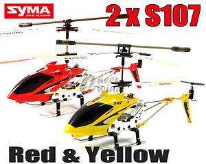 GYRO Syma S107 3.5 Channel Mini Alloy RC Helicopter RTF Red 