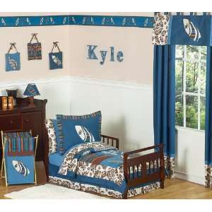   Blue and Brown Toddler Bedding by Jojo Designs White