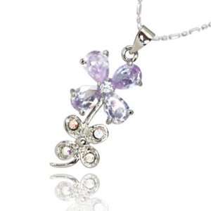  Necklace Purple Crystal Flower Toys & Games