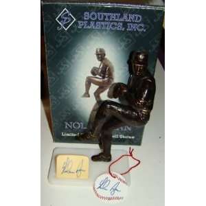  Nolan Ryan 2x SIGNED Southland Plastics LE Statue Sports 