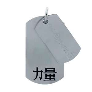   Pendants 316L Stainless Steel Dog Tags, Chinese Symbols (Pendant Only