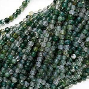  Genuine Tiny Green Moss Agate 2mm Round Beads /16 Inch 