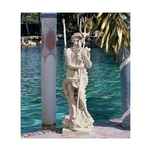  poseidon roman style statue greek god sculpture garden 
