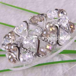 Swarovski Crystal beads Bracelet Stretch 18KGP H757  