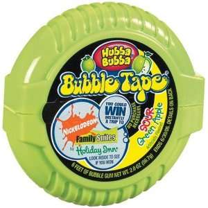 Hubba Bubba Bubble Gum Tape, Sour Green Apple, 6 Foot Tapes (Pack of 