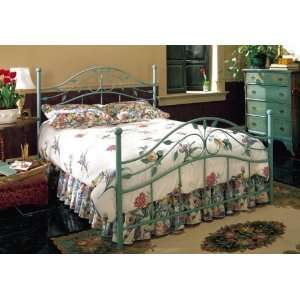  Sycamore Pebble Green Finish Twin Size Iron Metal Bed 