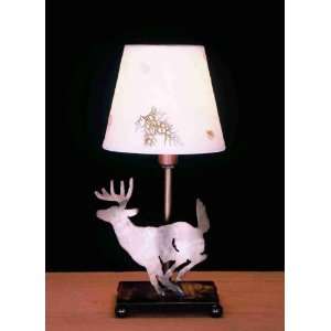    13H Lone Deer Parchment Shade Accent Lamp