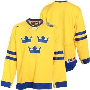  Nike Sweden Gold Tackle Twill Replica Hockey Jersey 