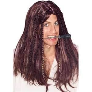  Swashbuckler Brown Pirate Wig with Braids for Costume 