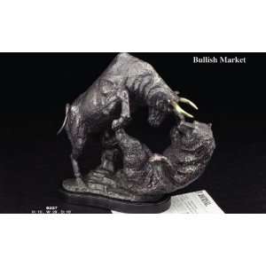  Bullish Market The Big Fight Bronzed Metal Sculpture 
