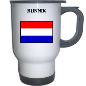  Netherlands (Holland)   BUNNIK White Stainless Steel Mug 