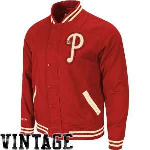   Red Vintage Full Button Twill Jacket (XX Large)
