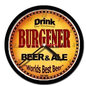  BURGENER beer and ale cerveza wall clock 